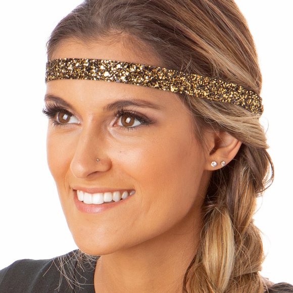 Hipsy 10-pack Bling Glitter Adjustable No Slip Skinny Neutral & Bold Headbands main image 4